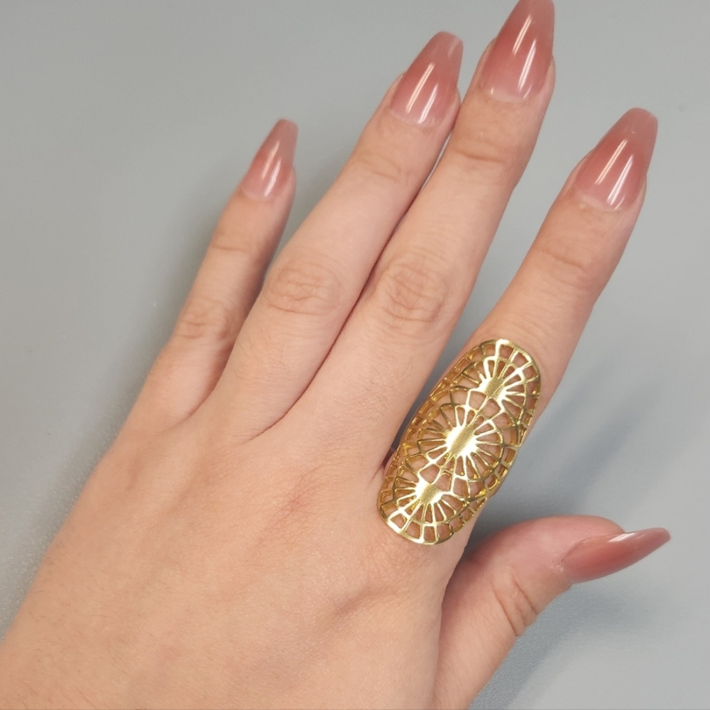 Sunburst Shield Brass Ring